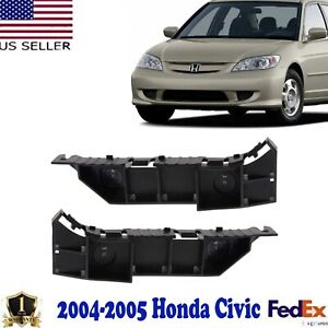 Bumper Bracket For 2004-2005 Honda Civic Set of 2 Front Left & Right Side.
