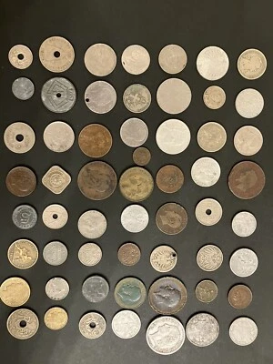 57 Different Old World Coins Lot 1850-1950 Period - Image 1 of 2