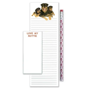 Rottweiler To Do List Magnetic Shopping Pad Notepad & Pencil Gift Set - Picture 1 of 1
