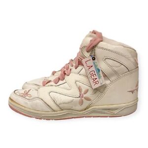 L.A. Gear VINTAGE High Top Sneakers ‘80s - ‘90s Women’s White Pink Shoes Size 9