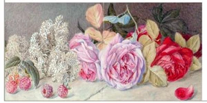 Fliese Wandbild Himbeere Rosen m. Duffield Blumen Küchenrückwand Marmor Keramik - Bild 1 von 15