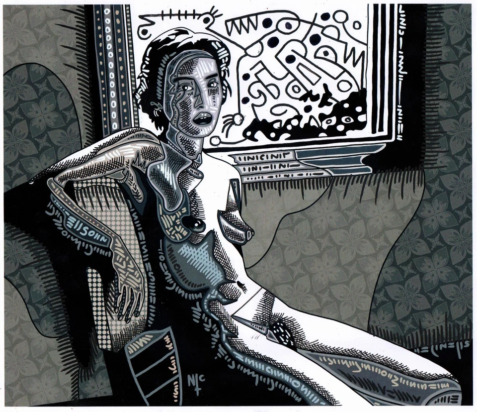 a4 entintado, arte desnudo, mujer, dibujado a mano en papel de arte, belleza, cuerpo Foto 1 de 1