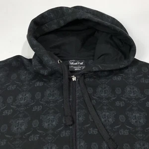 Southpole MCMXCI Y2K Men’s L All Over Print Hoodie Full Zip Black Rare EUC - Picture 1 of 15