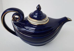 Vintage Hall Aladdin Teekanne Kobalt mit Goldakzenten #0663 - Diffusor inklusive - Bild 1 von 9