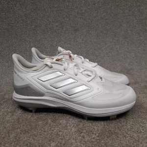 Adidas Adizero PureHustle 3 Elite Metal Softball Cleats Size 8 White Silver Shoe - Picture 1 of 10
