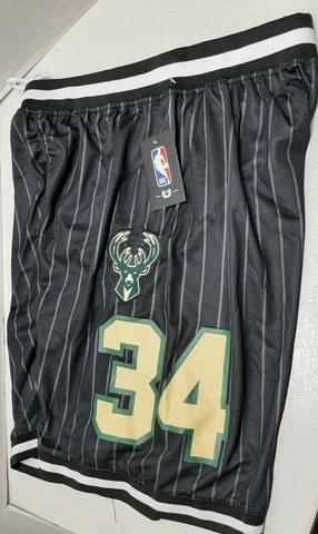 Officially Licensed NBA Milwaukee Bucks Shorts #34 Giannis Antetokounmpo Size XL Cover