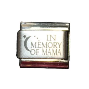UD Italy Stainless Steel "In Memory of Mama" Bracelet Charm - Picture 1 of 3