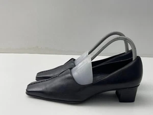Ecco Women's Black Leather Slip on Low Heel Court Shoes UK Size 4 EUR 37 B138 - Picture 1 of 7