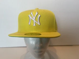 New Era New York Yankees Black 5950 Hat 1996 WS Patch Size 7 3/8 Yellow/Mint UV - Picture 1 of 8