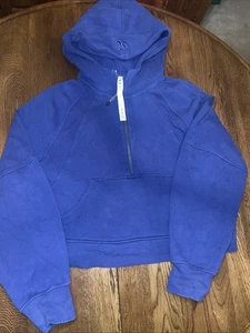 Lululemon Size XS / S Scuba Oversized Half Zip Hoodie Blue - Picture 1 of 7