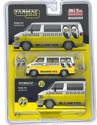 Coche diecast amarillo Dodge Van Mooneyes Tarmac Works Global64 1:64 T64G-TL032-ME Foto 1 de 2