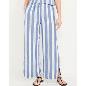 NWT Old Navy High-Waisted Crinkle Gauze Super Wide Leg Pants Stripe XXL Tall - Picture 1 of 6