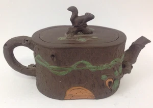 Tree & Squirrel Decorative Tea Pot Ceramic Personal Vintage  Creamer Repaired - Picture 1 of 12