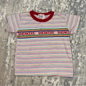 ADORABLE Vintage Health-Tex “Sneakers” Striped T-shirt 1970s Size 5 - Picture 1 of 6