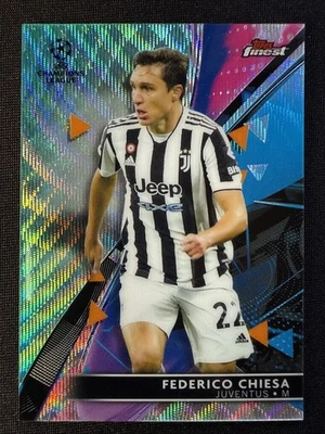 Federico Chiesa 2021 Topps Finest UEFA Champions League Aqua Wave /75 #33 - Image 1 of 3