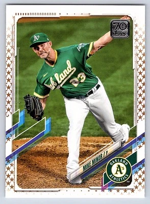 2021 Topps Factory Set Gold Stars # 329 - Mike Minor - Oakland Athletics - Image 1 of 2