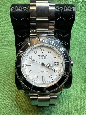 Reloj Mecánico Automático Hombre Winner Completo Acero Impermeable Con Fecha. Usado Foto 1 de 4