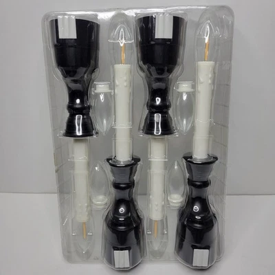 Набор из 4 первоклассных беспроводных оконных свечей Bethlehem Lights матовые черные - новые без коробки - Изображение 1 из 2