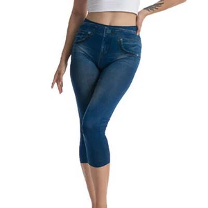FchengtaiS Jeggings Women's Size 3XL Capris Stretch High Waisted Denim Skinny M2 - Picture 1 of 5