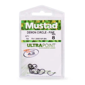 Mustad Demon Perfect Inline Circle 3X Strong Hook - 39951NP - Picture 1 of 15
