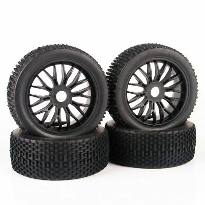 4PCS RC 1:8 Buggy Tires&Wheel Rims Kit 17mm Hex For HSP HPI Off-Road Car - Image 1 of 4