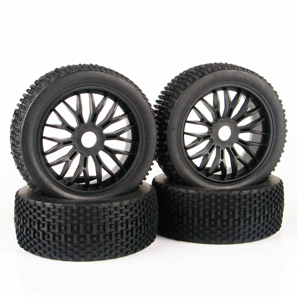 4PCS RC 1:8 Buggy Tires&Wheel Rims Kit 17mm Hex For HSP HPI Off-Road Car - Image 1 of 4