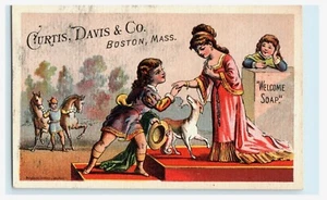 Curtis, David & Co. Boston MA Welcome Soap - Royal Scene Dog Horses - Picture 1 of 2