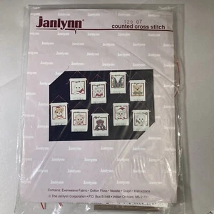 Vintage Janlynn gezähltes Kreuzstich-Set 129 07 Weihnachten Viecher - 9 Stück - Bild 1 von 2