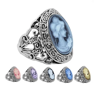 10 Stck. Damen Kamee Ringe für Frauen Vintage Look Schnecke Blume Großhandel Posten Ring - Bild 1 von 11