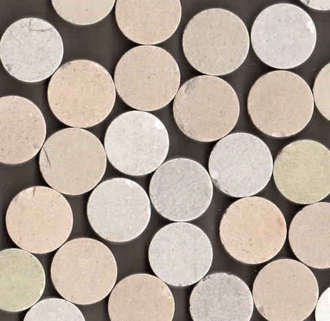 350 PIECES GREY MIX ROUND MOSAIC ORIGINAL PERIOD STONEWARE FLOOR TILES RECLAIMED Cover