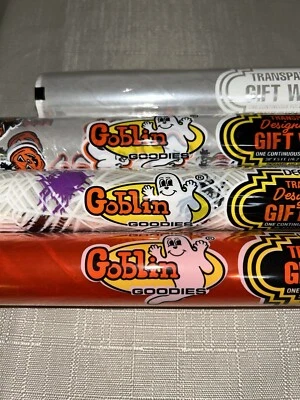 4 rollos de papel de envolver vintage Halloween celofán brujas fantasmas murciélagos arañas Foto 1 de 4