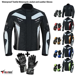 Motorcycle Jacket Biker Armoured Mens XS-6XL 6 Colours + MotorbikGloves Option - Picture 1 of 50