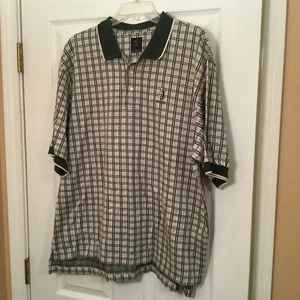 Nike Golf Size Large L Mens Polo Shirt Gray / Green Striped Collared Top EUC - Picture 1 of 4