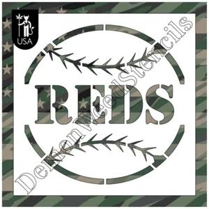 4"x4" Clear Plastic Stencil - Reds Baseball (SCA110) (.007") - Picture 1 of 2