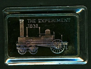 VINTAGE SILVER ART BAR THE EXPERIMENT LOCOMOTIVE   1832, RAILROAD RARE - Picture 1 of 3