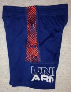 Under Armour Boy's Basketball Shorts Blue Orange Gray Size 4 NWT - Picture 1 of 2