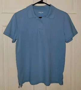 LANDS END light Blue Cotton Pique Polo Shirt. Ladies S 6 8 - Picture 1 of 6