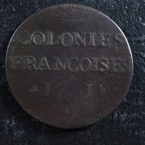 9 deniers 1721B French Colonies Colonial USA US Canada New France Breton 507 Cover