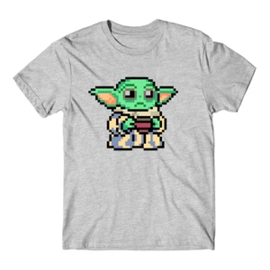 Grogu Baby Yoda 8-Bit  Star Wars Jedi Funny Mandalorian Parody Shirt S-3XL - Picture 1 of 2