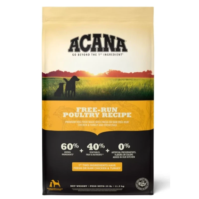 ACANA Free-Run Poultry Recipe Grain-Free Dry Dog Food, 25lb