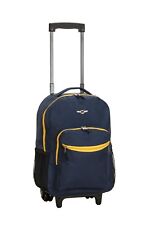 Deluxe Wheel Backpack Rolling 17" Carry on Travel Luggage Travel Bag School