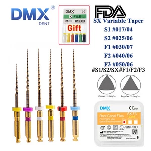 6 limas endodónticas dentales giratorias NITI X-Pro Gold Taper DMXDENT + regalo - Imagen 1 de 33