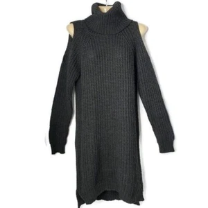 John + Jenn Sweater Dress Cold Shoulder Women's Size S Gray - Picture 1 of 4
