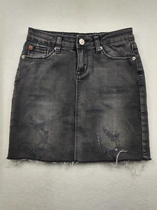 Hudson Girls' Size 12 w24 Black Denim Mini Skirt - Picture 1 of 9