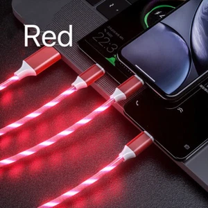 Universal LED Light-up Flashing USB Charging Cable Cord 3 in 1 Multi Function - Picture 1 of 15