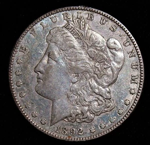 1892 Silver Morgan Dollar. Original Old Toning! Better Date - Picture 1 of 2