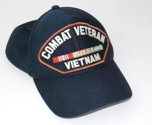 Combat Veteran Vietnam Ribbon Hat - Black / Dark Blue - Picture 1 of 6