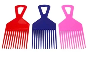 Afro Pick 3 Pcs Comb Set Professional Salon Wide-Toothed Comb Assorted Colours - Picture 1 of 2