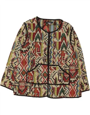 VINTAGE Womens Open Blazer Jacket UK 20 2XL Multicoloured Geometric Aztec DI06 - Image 1 of 3
