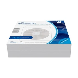MediaRange – 100-Pack CD Paper Sleeves with Window and Adhesive Flap and Flipsid - Photo 1/1